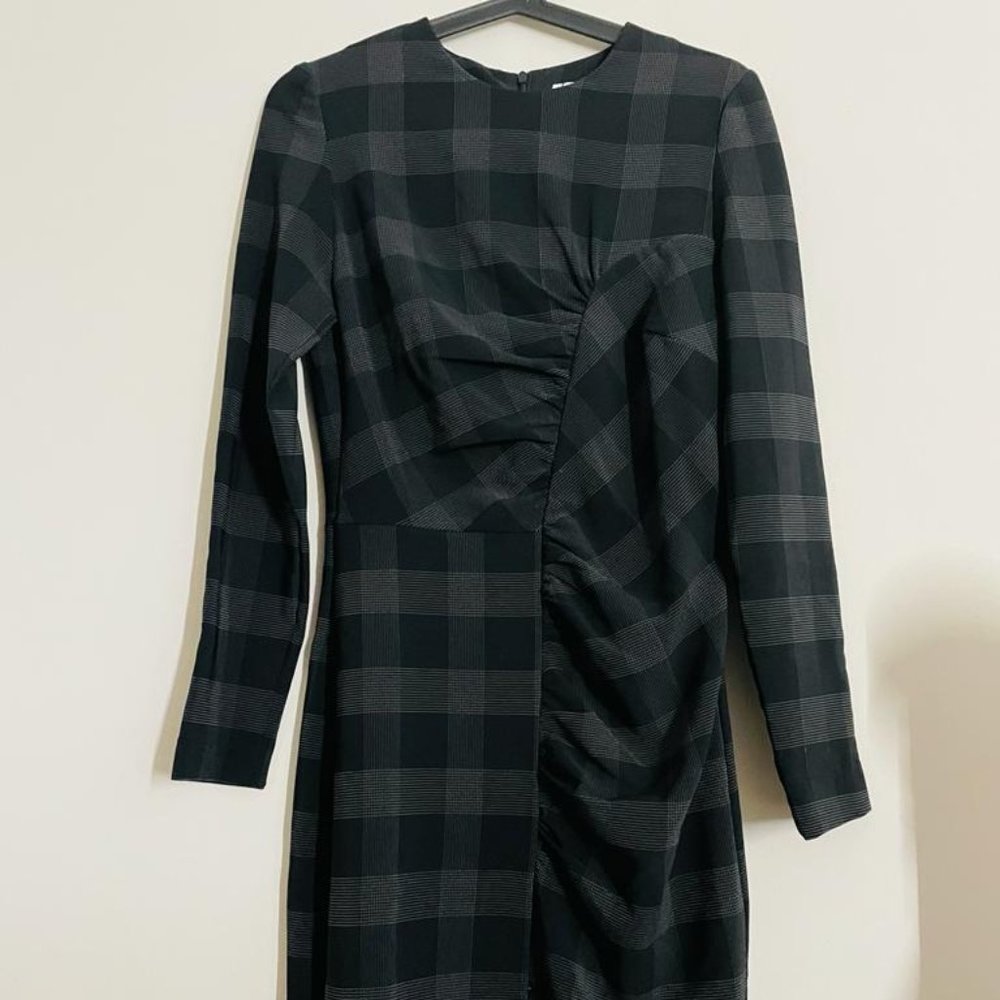 MANGO RUCHED DETAIL DRESS WOMEN SIZE L